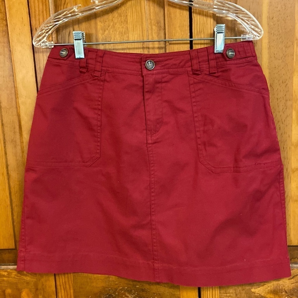Per Se Red Cotton/Spandex (97/3) Jean Skirt